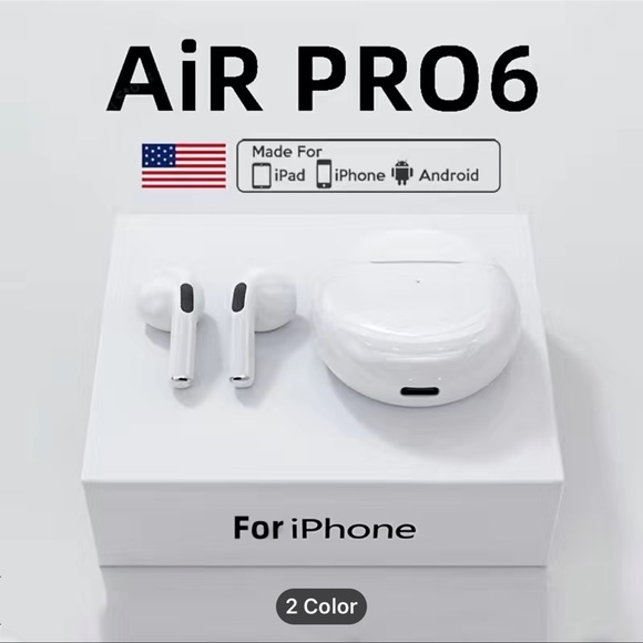New Pro 6 Tws Waterproof In-Ear Hi-fi Stereo Wireless Earbuds for IPhone Android